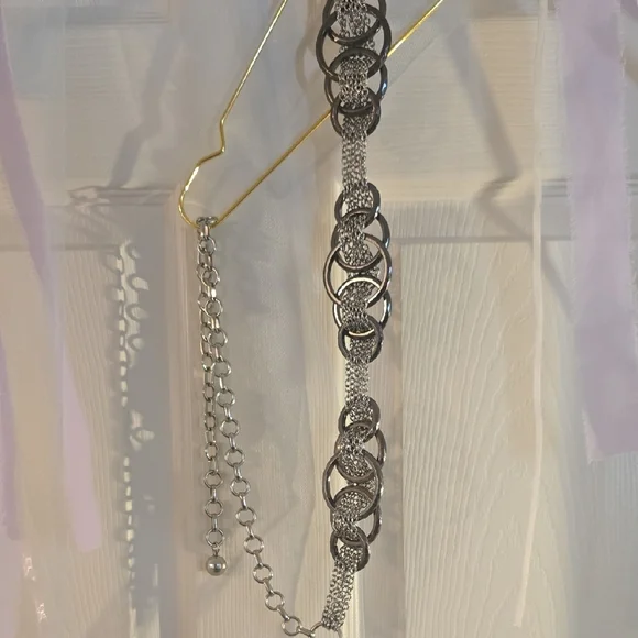 Chico's gunmetal and silver-tone multi-strand chain belt - Picture 5 of 5